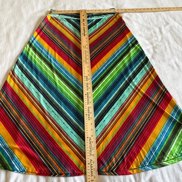 Studio JPR Skirt Womens PXL Multicolor Striped A-Line Maxi Stretch Pull On Boho - Picture 4 of 9